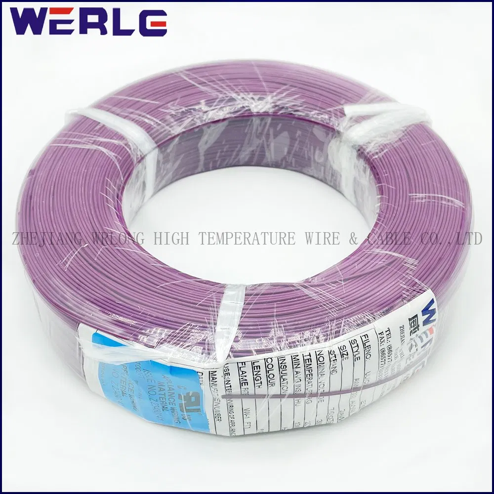 UL 1007 32 AWG Purple Approved PVC Insulation Copper Conductor Electrical Power Coaxial Electric Cable