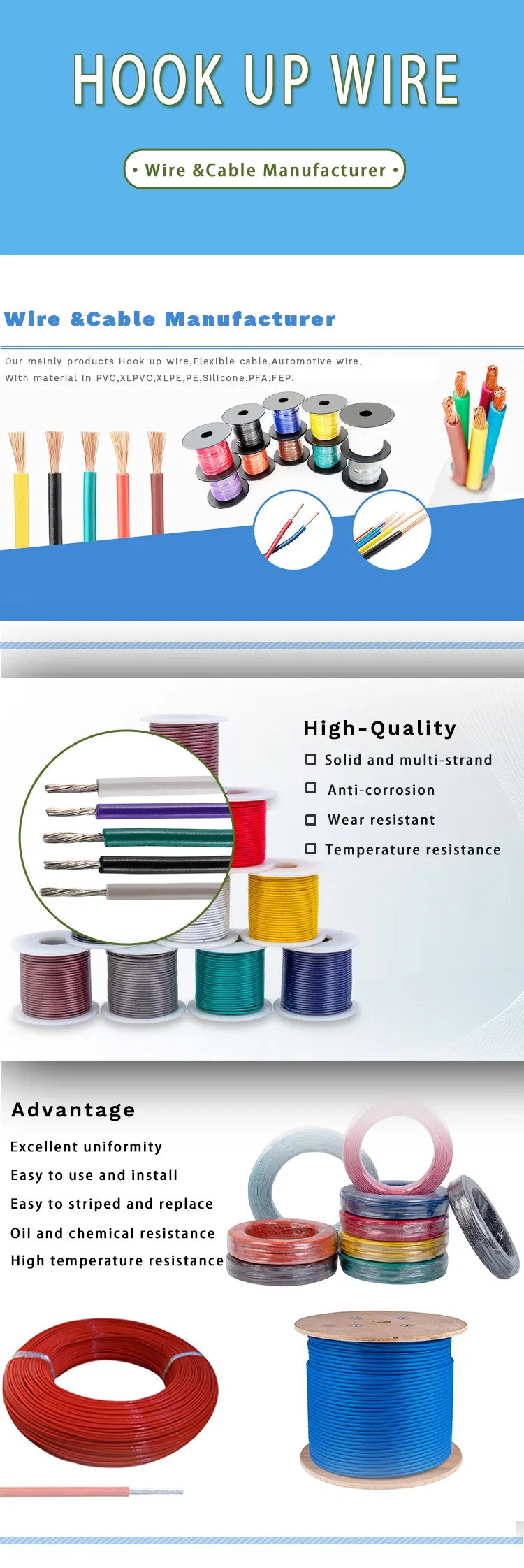 UL3239 Halogen Free High Voltage Cable with Frpe Insulated for Internal Wiring of Laptop