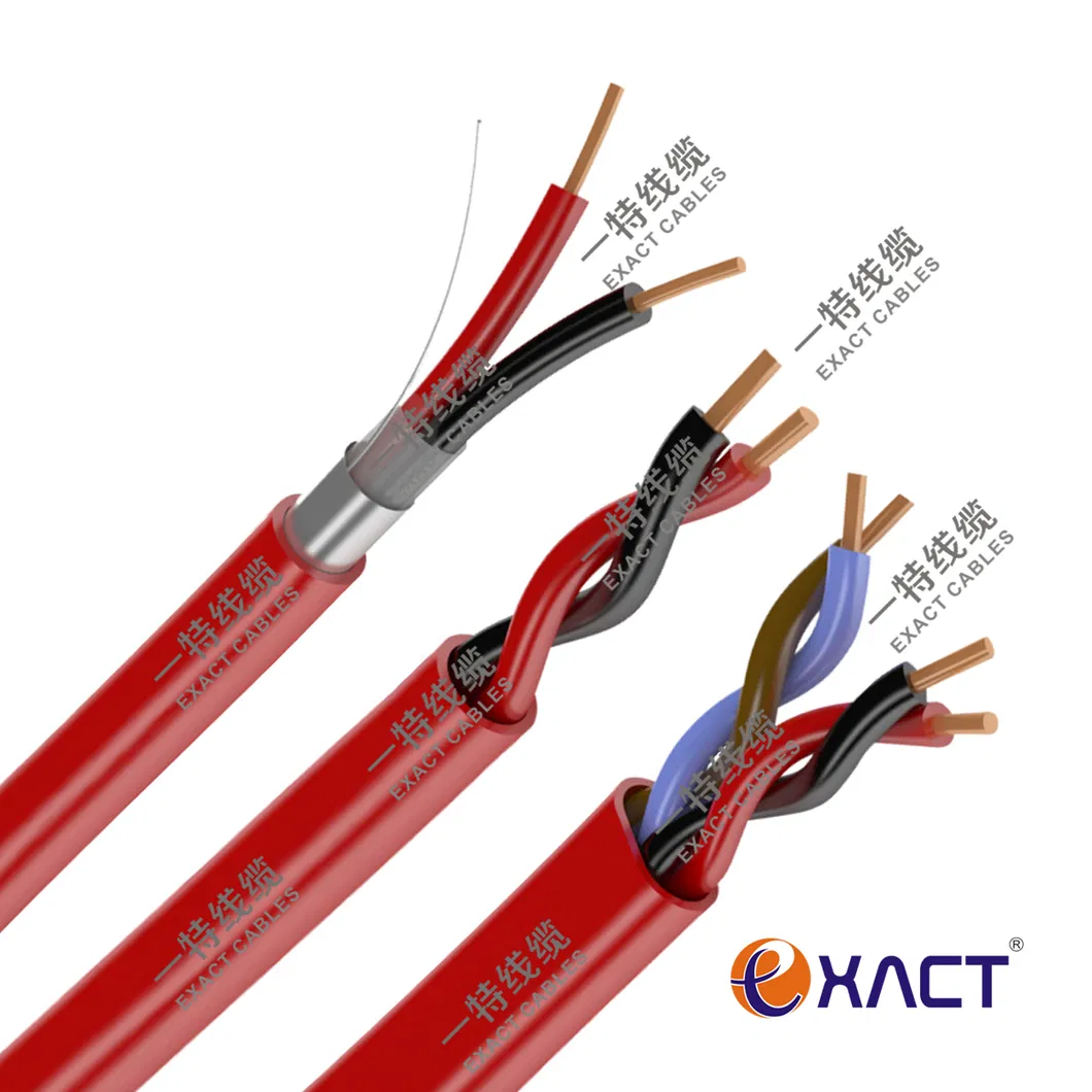 Unshielded Shielded Bare Copper Stranded Solid UL Listed PVC Jacket Communication Cable 2x0.8mm2 Fire Alarm Cable