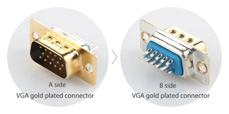 VGA to VGA Cable 3+9 for Computers, Monitors, Projectors, Dvds, and Set-Top Boxes