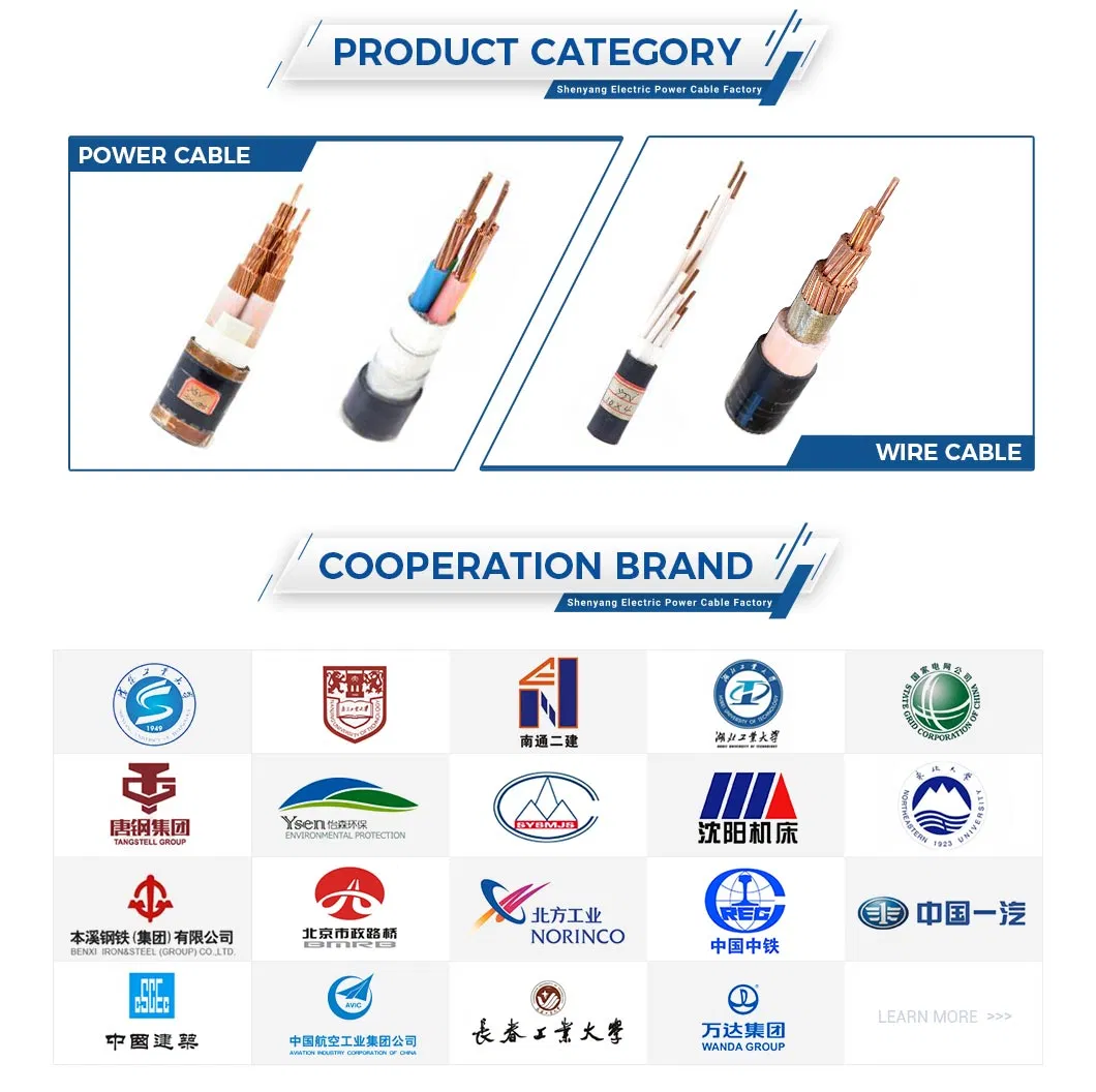 VV 185mm Copper Cable Manufacturer Low Voltage Power Cable