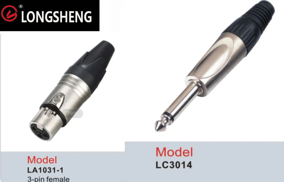 XLR Female Metal to Ts 1/4" 6.35mm Mono Microphone Audio Cable