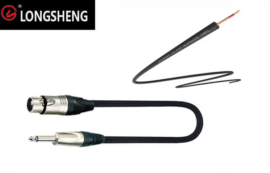 XLR Female Metal to Ts 1/4" 6.35mm Mono Microphone Audio Cable